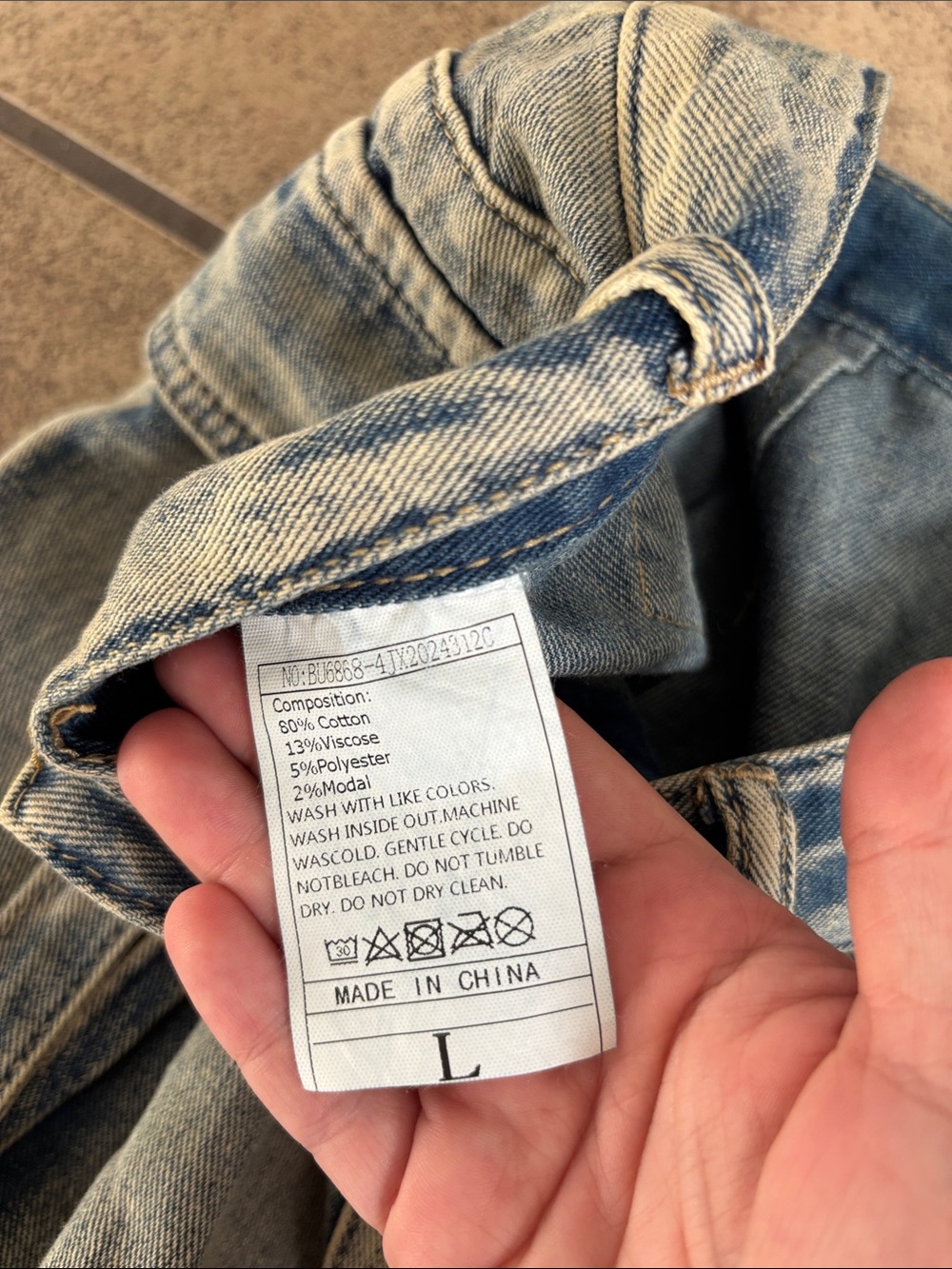 Blue Faded Mini Skirt Size Large - Picture 2 of 4